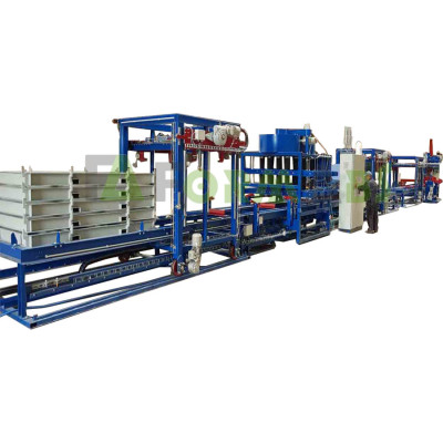 Production line for concrete fences