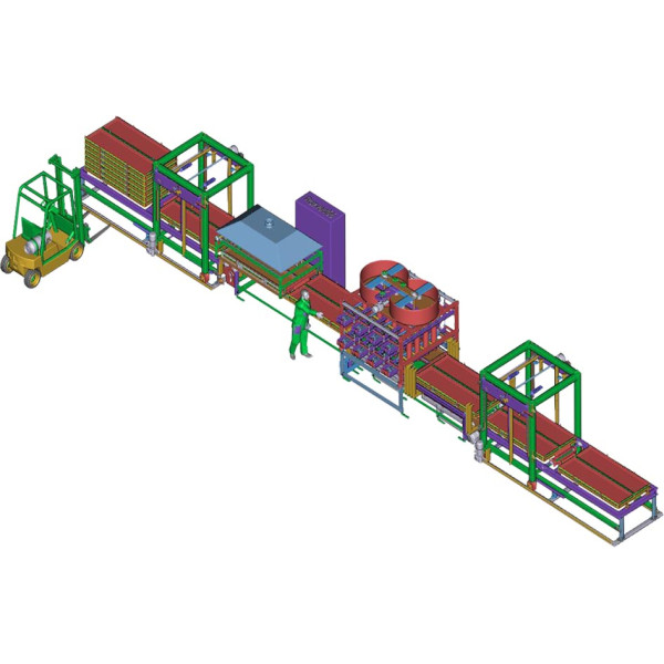 Production line for concrete fences