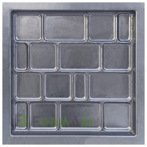 Формы для тротуарной плитки “Старый город гладкая” №1 из АБС Размер: 400х400х40 мм