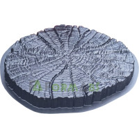 Concrete Stepping Stone Mold "Wood Slice" ABS Size: 600x520x60 mm Concrete Stepping Stone Mold "Wood Slice" ABS Size: 600x520x60 mm