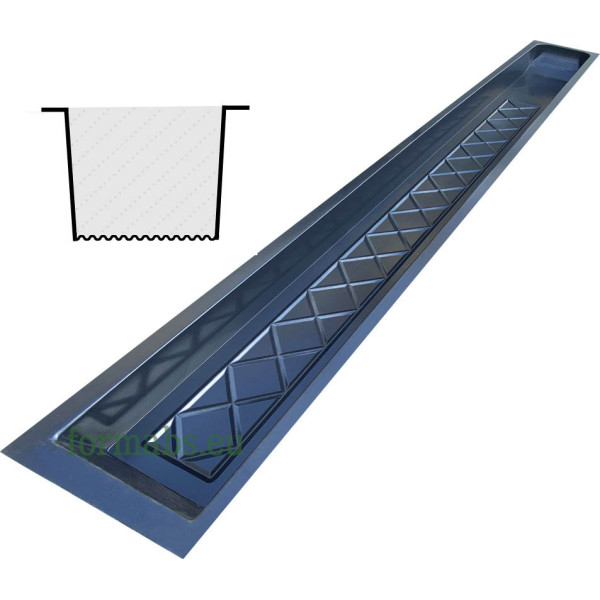 Post mould (column) "Byzantium" No. 40 ABS form for 3 panels without grooves Size: 2200x200x120 mm