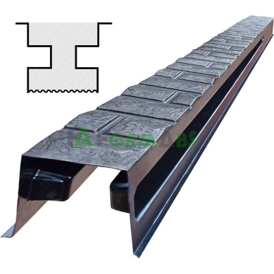 Post mould (column) "Chipped brick" No. 43 with grooves ABS form for 4 panels Size: 2750x120x130 mm