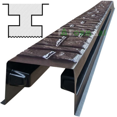 Post mould (column) "Broken brick" ABS form for 4 panels No. 11 with grooves Size: 2850х150х135 mm