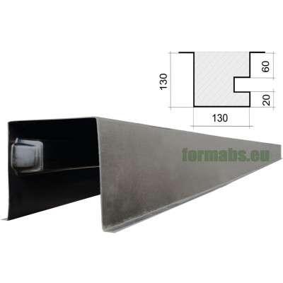 Molde de esquinero "Liso" de ABS nº 42 con ranura Tamaño: 2850x130x130 mm
